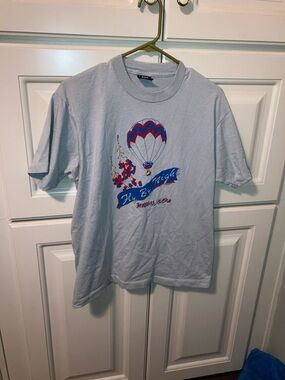 Screen Stars Light Gray Tee with Red & Blue Balloon Print